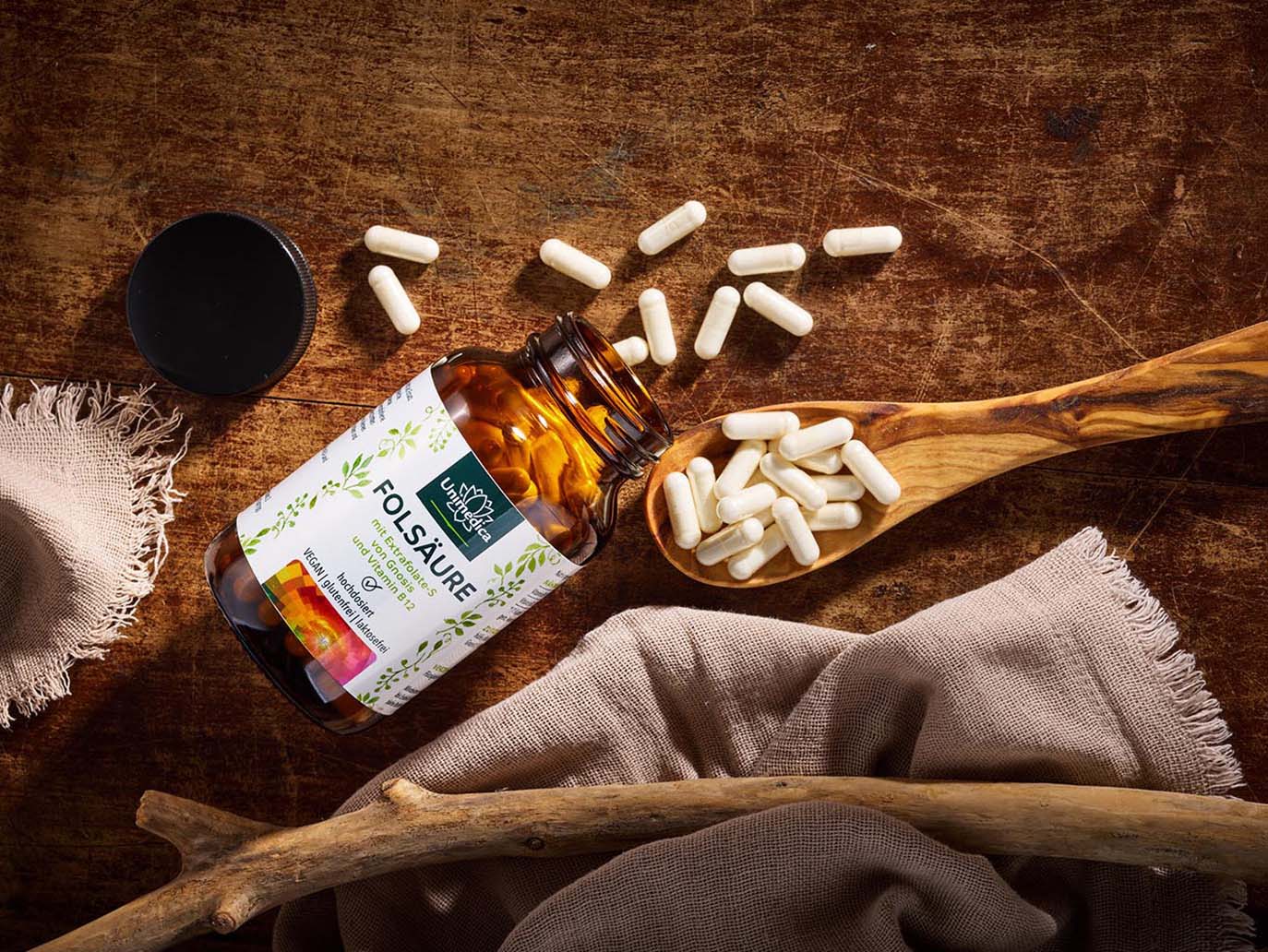 Folsäure mit Extrafolate S von Gnosis und Vitamin B12 - 800 µg Folsäure und 25 µg Vitamin B12 pro Tagesdosis (1 Kapsel) - 180 Kapseln - von Unimedica